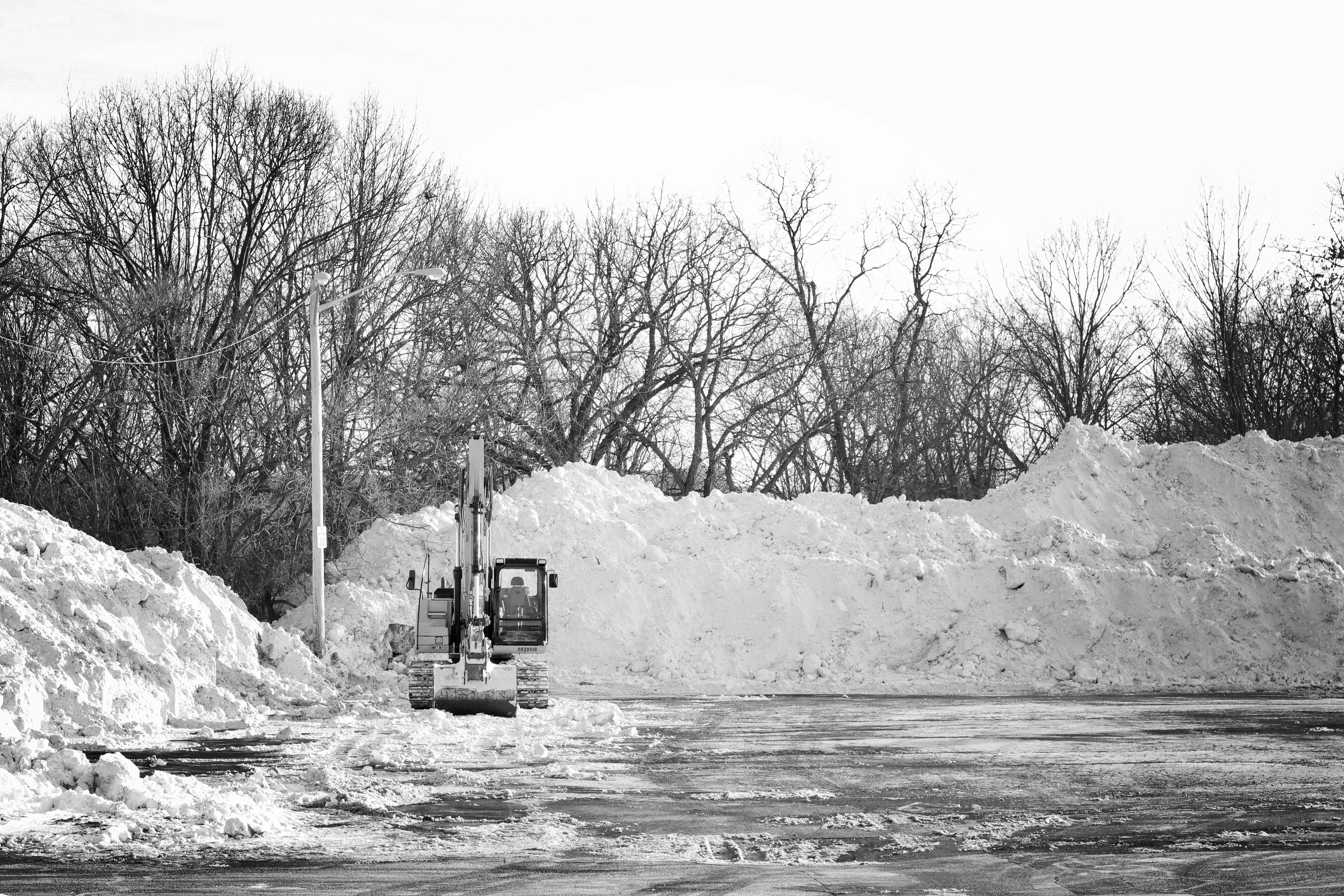 Commercial snow removal service with snow plow in Southfield, MI